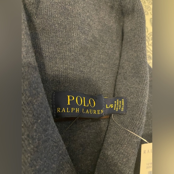 Shawl Collared Navy Blue men’s sweater. Ralph Lauren - Picture 4 of 5